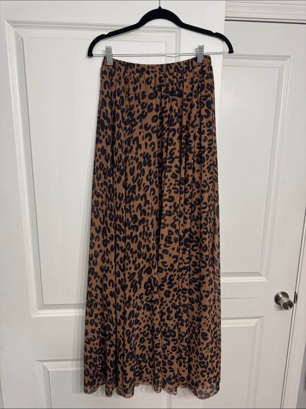 Chicwish Brown and Black Leopard Print Maxi Skirt